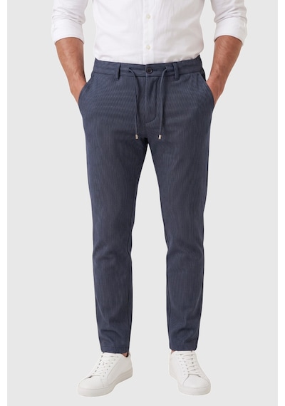 Rizzup Erkek Slim Fit Çizgili Koyu Lacivert Kumaş Pantolon İpli Esnek Bel Likralı Spor Pantolon 2700240 Rizzup Erkek Slim Fit Çizgili Koyu Lacivert Kumaş Pantolon İpli Esnek Bel Likralı Spor Pantolon 2700240