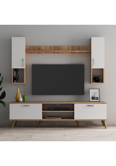 Mega 180 Lik Kapaklı Raflı Tv Ünitesi Çam Beyaz - Tvu0203 Mega 180 Lik Kapaklı Raflı Tv Ünitesi Çam Beyaz - Tvu0203