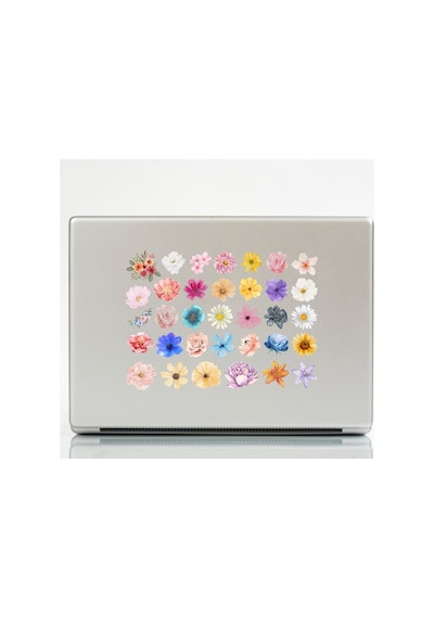 66 Adet Fairycore Çiçek Sticker Seti - Etiket Seti Scrapbook Bullet Journal Çok Renkli