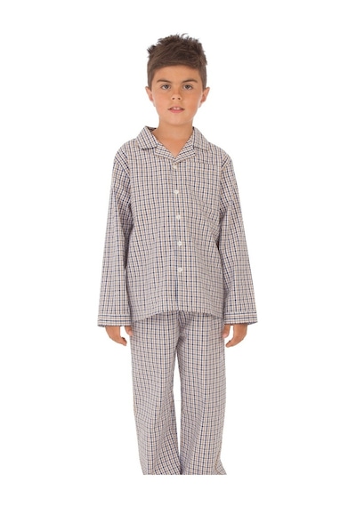The Nuba The Don Bej-Lacivert Ekose Desenli Erkek Çocuk Pijama Takımı (9-1