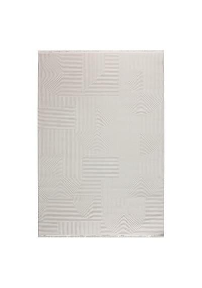 Elina 7408w Krem Halı Modern J Desen Dokuma Pamuk Taban Tozuyok Yumuşak Salon Mutfak Halısı