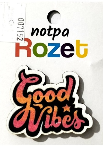 Notpa Rozet Ahşap Good Vibes - 3 Adet