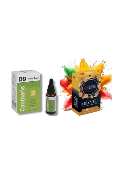 Caas Cantharis D9 Kadınlara Özel Damla + Prezervatif Meyve Aromalı Kondom 10 Adet