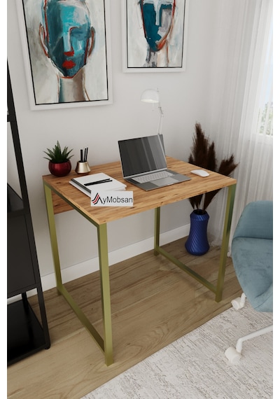 Selin Metal Ayaklı Çalışma Masası Atlantik Çam Suntalam, Gold Metal Ayak, Modern Ofis & Ev Masası Diğer Selin Metal Ayaklı Çalışma Masası Atlantik Çam Suntalam, Gold Metal Ayak, Modern Ofis & Ev Masası Diğer