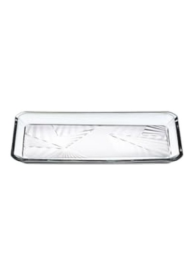 Kurşunsuz Kristal Dikdörtgen Tatlı Tabağı, 2'li Set, 22cm X 12cm 2ligülçerçeveligold