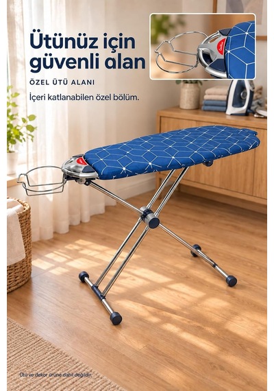 Tr Ware Nero Air 360 Premium Ütü Masası 360 Döner Tabla, Hafif Ve Stabil Tasarım-lacivert Genel