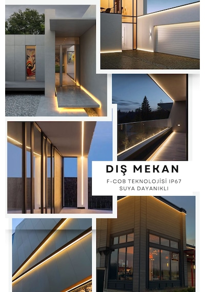 Ankara Teknik Sensörlü Günışığı F- Cob Neon Led / Yüksek Lümen/ Dolap Alcıpan Tavan Led 2 Metre
