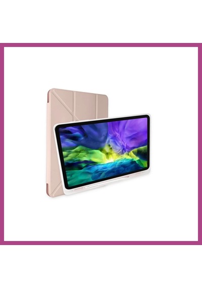 Gees Global Samsung Galaxy T870 Tab S7 11 Kılıf Kalemlikli Mars Tablet Kılıfı - Rose Gold Gbzs