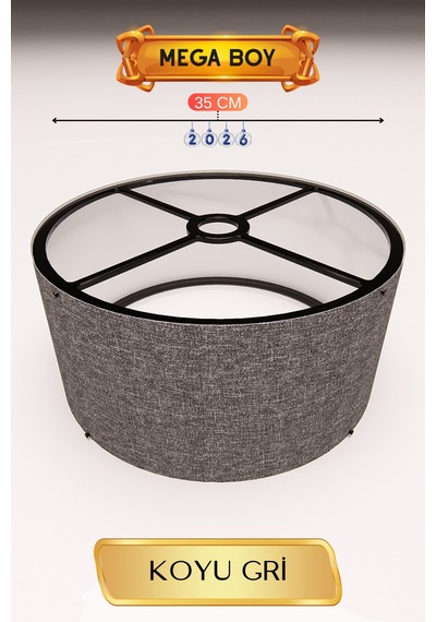Büro Ev Ofis Hediyesi İçin 35cm Jumbo Koyu Gri Lambader Başlığı Diğer