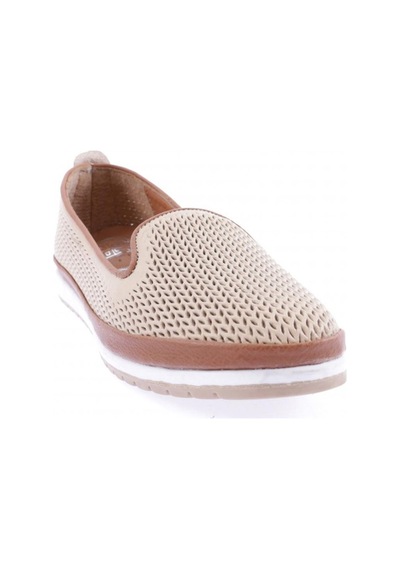 Dgn 201-1-22y Kadin Lazer Baskili Comfort Ayakkabi 201-1-2135-R0919 Krem