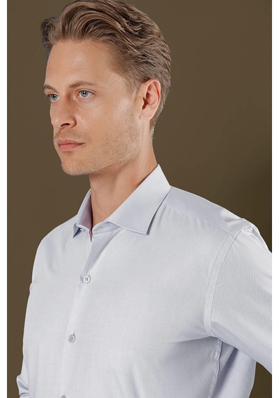 Efor Gk 705 Slim Fit Mavi Klasik Gömlek Mavi