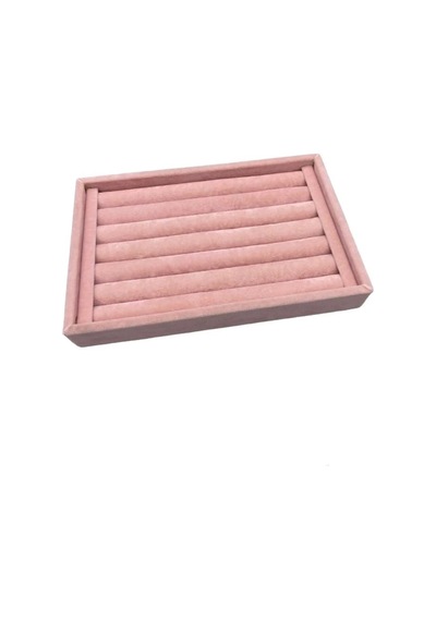 Yerli Üretim Küçük Boy Süet Kumaş Pembe Renk 22,5/14,5 Cm Rulo Çekmece Içi Yüzük Standı Çok Renkli
