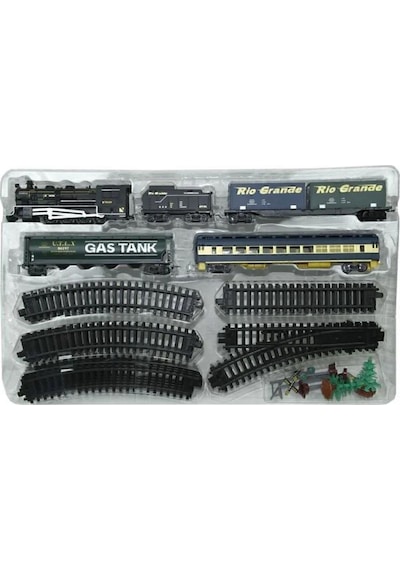 Oyuncak Tren 33 Parça Işıklı - Sesli Classic Lokomotif Büyük Tren Raylı Set