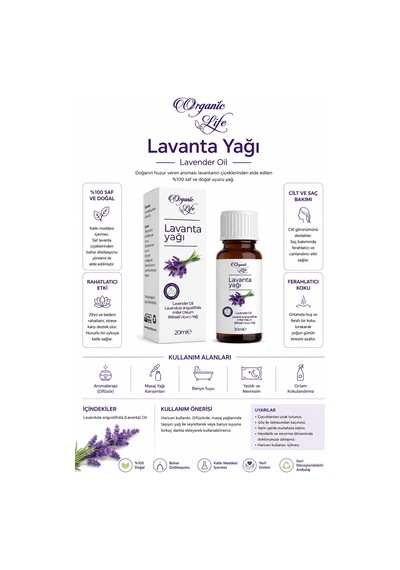 Lavanta Yağı 20 Ml %100 Saf Doğal Uçucu Yağ