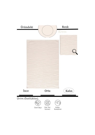 Çam Halı Eyfel 3105 Krem Romans Halı Modern Desenli Makine Halısı