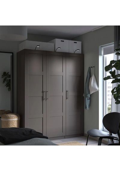 Ikea Koyu Gri Sağlam Kapaklı Gardırop