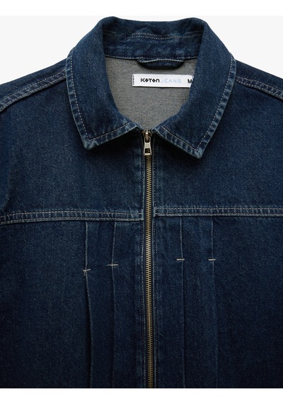 Koton Fermuarlı Pamuklu Cepli Dikiş Detaylı Gömlek Yaka Denim Ceket Koyu İndigo 5sam50022nd Indıgo Koton Fermuarlı Pamuklu Cepli Dikiş Detaylı Gömlek Yaka Denim Ceket Koyu İndigo 5sam50022nd Indıgo