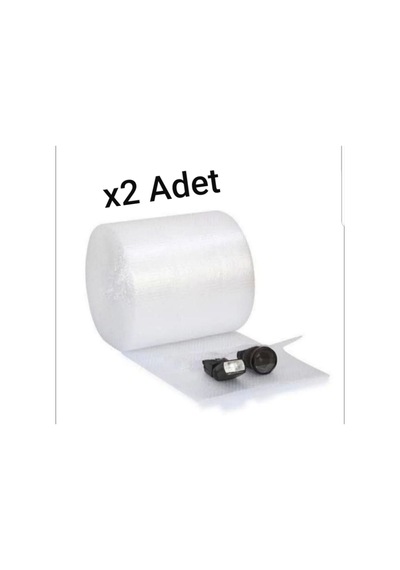 2 Adet Balonlu Naylon 50cmx50m + 2 Adet Koli Bandı Ambalaj Naylonu Patpat Pıtpıt Havalı Naylon