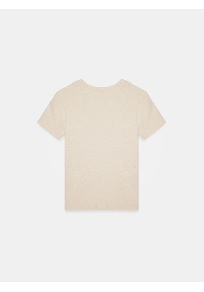 Dilvin 32637 Bisiklet Yaka T-shirt-bej Melanj