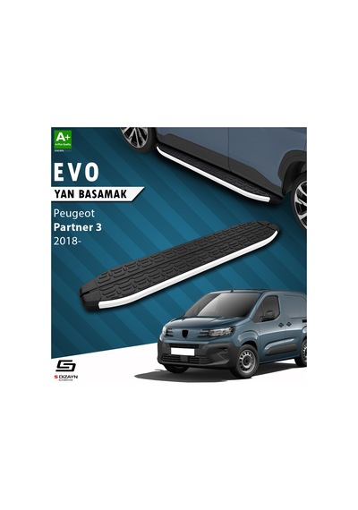 S-dizayn Peugeot Partner 3 Evo Aluminyum Yan Basamak 203 Cm 2018 Üzeri