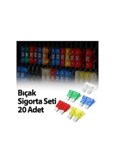 Standart Bıçak Sigorta 10 15 20 25 30 Amper 20 Adet