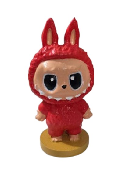 Dekoratif Labubu Biblo Figür-labubu 22 Cm Nar Çiçeği Rengi
