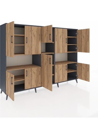 Hyperion Dolap 14 Raflı 10 Kapaklı 220x44x163 Antrasit-çam Atlas Çam - Antrasit Hyperion Dolap 14 Raflı 10 Kapaklı 220x44x163 Antrasit-çam Atlas Çam - Antrasit