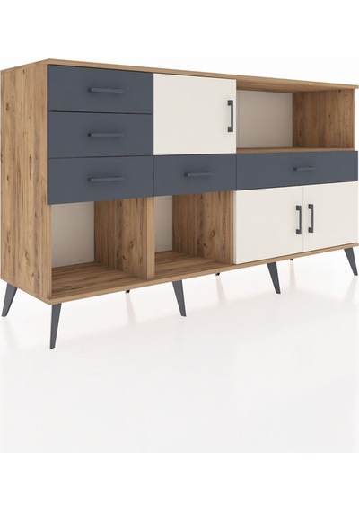Kronos Konsol 2 Raflı 5 Çekmeceli 3 Kapaklı 176x59x99 Çam-aytaşı/ Çam-aytaşı/antrasit Kronos Konsol 2 Raflı 5 Çekmeceli 3 Kapaklı 176x59x99 Çam-aytaşı/ Çam-aytaşı/antrasit