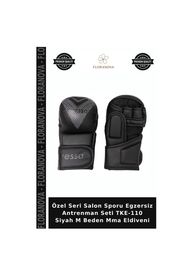 Özel Seri Salon Sporu Egzersiz Antrenman Seti Tke-110 Siyah M Beden Mma Eldiveni