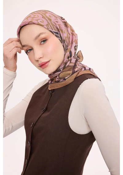 Silk Home Dört Mevsim Antik Motif Viskon Velora Eşarp 6419 Toz Pembe