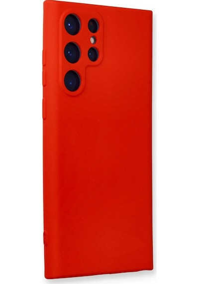 Newface - 130 - Samsung Galaxy Uyumlu S24 Ultra Kılıf Nano İçi Kadife Silikon - Csmo-tex - - Kırmızı