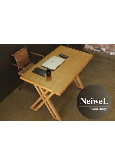 Neiwel Riva Doğal Ahşap Çalışma Ve Ofis Masası-70cm-100cm Açık Ceviz