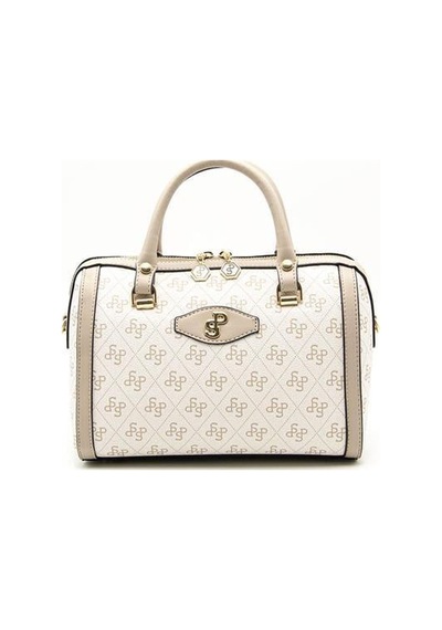 Silver Polo Sp1091 Kadın El Çantası Monogram Bej-kum