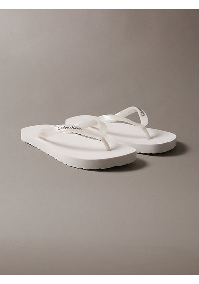 Calvin Klein Kadın Metallic Terlik-15535 Beyaz