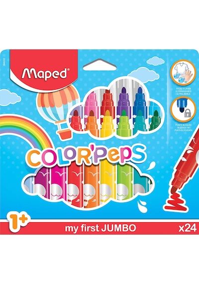 Maped Color Peps Jumbo Keçeli Kalem - 24'Lü