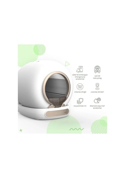 Akıllı Kedi Tuvaleti, App İle Uzaktan Kontrol, 65lt Kapasiteli Açık Ahşap