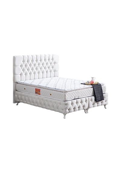 Setaymobilya Baza, Cappy Krem Mdf Baza + Başlık + Real Pedli Yatak