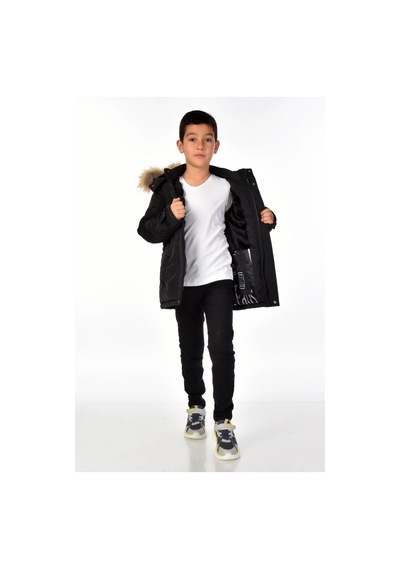 Benitto Kids Natürel Kürklü Erkek Çocuk Mont 51248-lacivert Lacivert