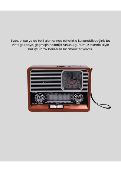 Nostaljik Radyo Şık Dekoratif Tasarım Ve Güvenli 2 Yıl  Mh-hs7943-2548