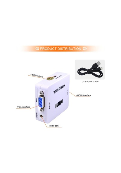 Hdmı To 2 Vga Mini Çevirici Dönüştürücü Hdmı2Vga Adaptör