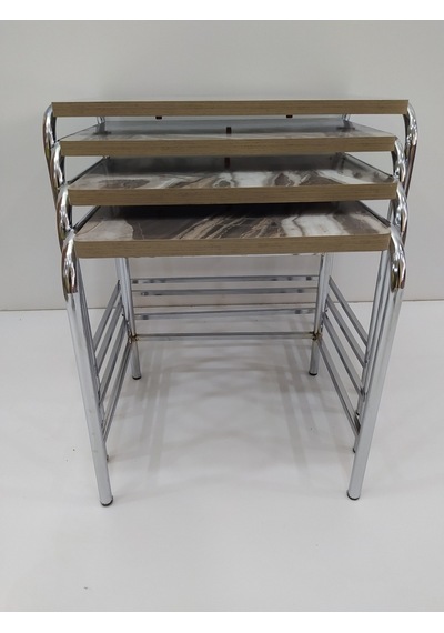 Zigon Sehpa 4'Lü Metal Model Transmisyon Nikelaj Ayak Ahşap Merme (422100091)