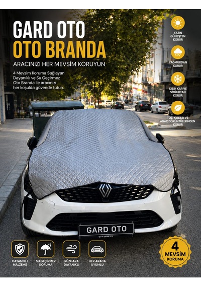 Gard Oto Universal Hatchbak Araç Brandası Su Geçirmez Gri Hatchback 1X1-Gri