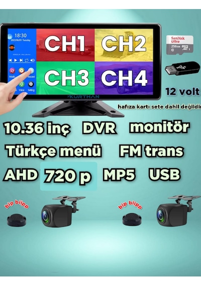 Dvr Dokunmatik Ekran Ve 2 Adet Ahd 720p Nesne Tanıma Sesli İkaz