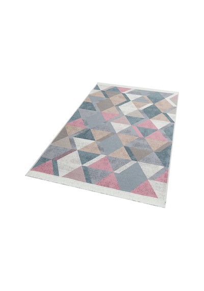Arya Ar 10 Blue Pink %100 Geri Dönüşümlü Pamuktan Çift Taraflı Yıkanabilir Modern Dekoratif Kilim