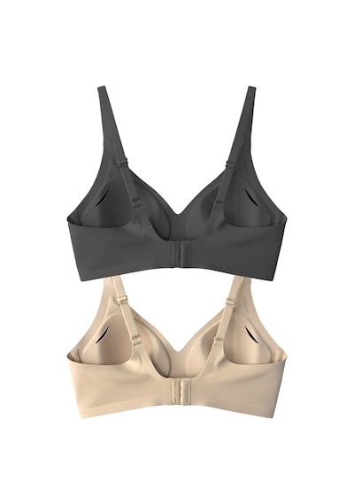 Cottonhill Seamless Bra - Soft Lazer Kesim Balensiz Ayarlanabilir Askılı Dikişsiz Kadın Sütyen 2'li Paket-2 Çok Renkli