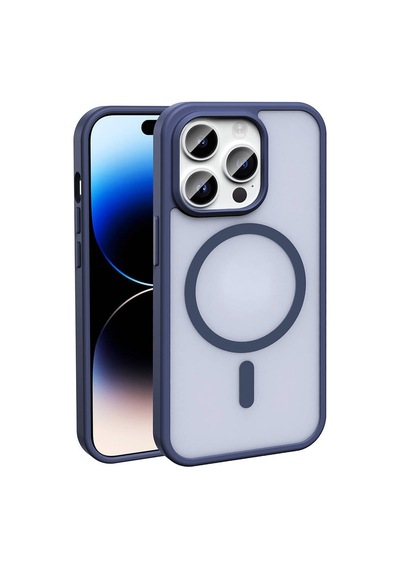 Rba Aksesuar Apple Uyumlu iPhone 14 Pro Max Kılıf M-safe Şarj Özellikli Mat Arka Yüzey Rba Sio Kapak - Lacivert Lacivert
