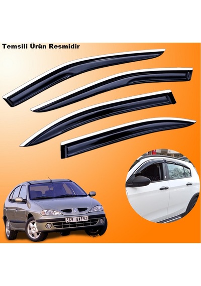 Megane 1 Hb Mügen Cam Rüzgarlığı Abs Krom Nikelajlı Cam Rüzgarlığı 1996-2004 Arası 4 Lü Set