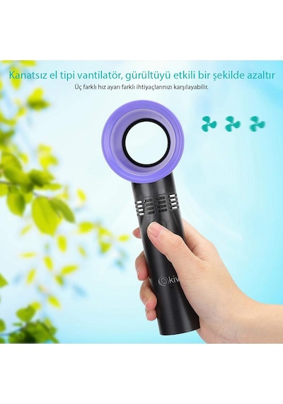 Kiwi Kfan-7610 Şarjlı Pervanesiz Taşınabilir El Fanı