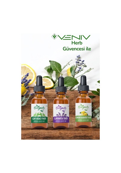 %100 Doğal Yağ Seti - Çay Ağacı Yağı - Lavanta Yağı - Limon Kabuğu Yağı 3x20 Ml 20 ML