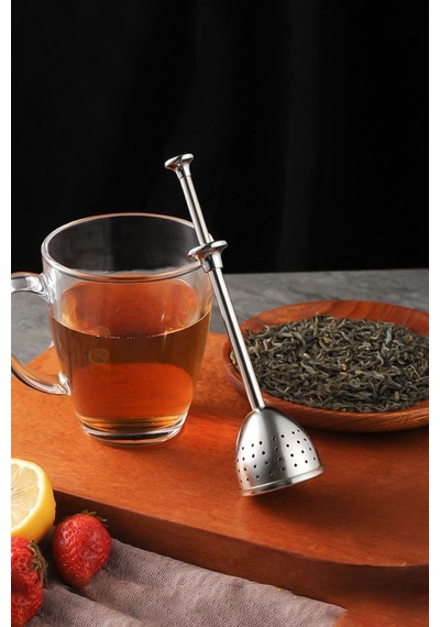 Çay Demleme Aparatı Bitki Çayı Süzgeci Demleme Cin526 Gri